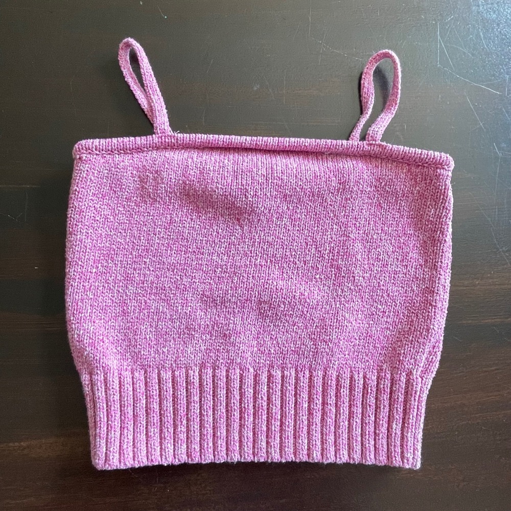 Janie and Jack Girls Pink Marled Knit Camisole Spaghetti Strap Top Size 8‎